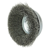 Weiler 3-1/2" Crimped Wire Cup Brush .014" Stainless Steel Fill M10x1.25 Nut 13182